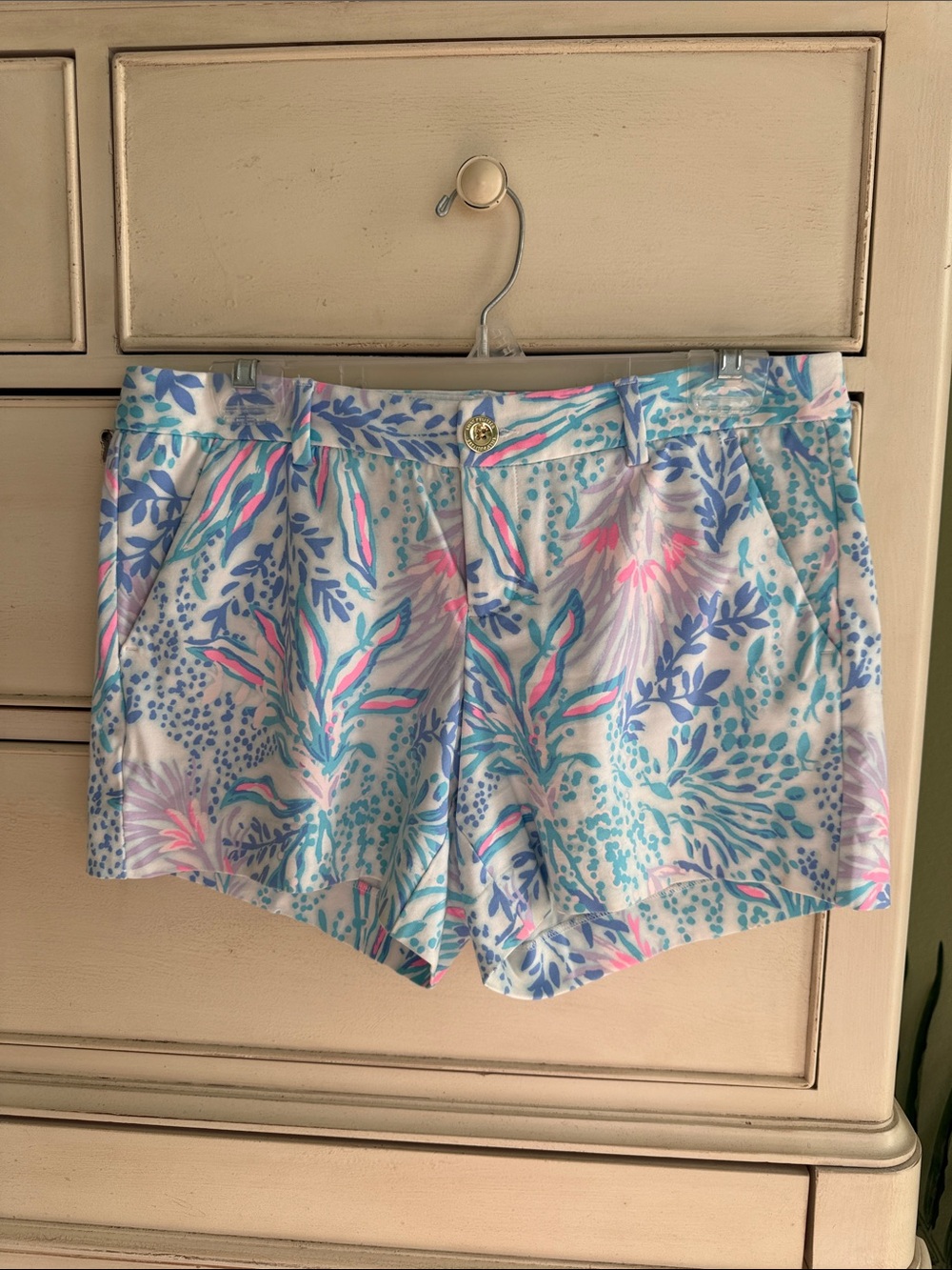 Lilly Pulitzer Pastel Floral Print Bermuda Shorts in Aqua, Pink, Lavender